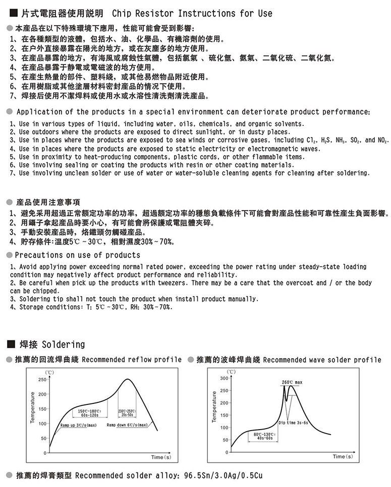 千分之一高精密贴片电阻参数